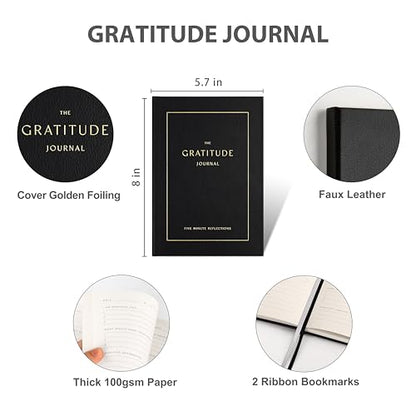 &And Per Se Gratitude Journal – 5 Minute Daily Practice for Women with Prompts & Quotes – Undated Mindfulness & Happiness Notebook (Bold Black) - color: f.Bold Black