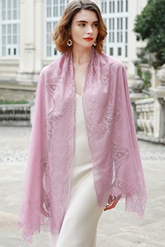 RIIQIICHY Shawls and Wraps for Evening Dresses Scarfs for Women Pashmina Wedding Formal Shawl - color: Pink-3