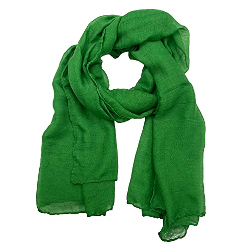 Women's Cotton Scarves Lady Light Soft Fashion Solid Scarf Wrap Shawl - color: Green2