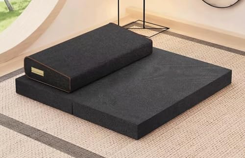 Handcrafted Meditation Mat,Portable Foldable Floor Cushion Outdoor Coconut Fibre Linen Yoga Cushion(Size:60x60cm(24x24inch),Color:black-2) - color: black-2, size: 60x60cm(24x24inch)
