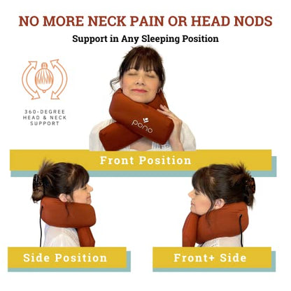 Pono Neck Cradle Travel Pillow (Patented): Memory Foam, Ergonomic 360° Adjustable Support, Prevents Head Nods. Infinity Shape Fits All Adults. Foldable Design for Easy Portability (Twilight Slate)