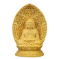 Ulalaza Boxwood Buddha Statue Solid Wood Carvings Carved Locker Box Sculpture Decoration - color: S3-yellow