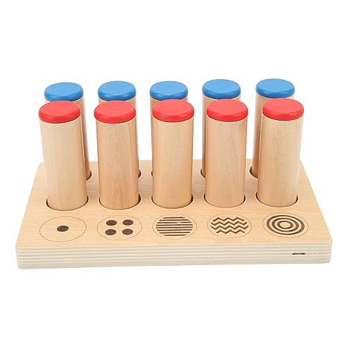 GLOGLOW Nan Kids Wooden Sound Cylinders Toy, Basswood Material, 5 Patterns for Sensory Development, Ideal for Children Ages 2 to 5 Infant Touch Sensory Training Toy