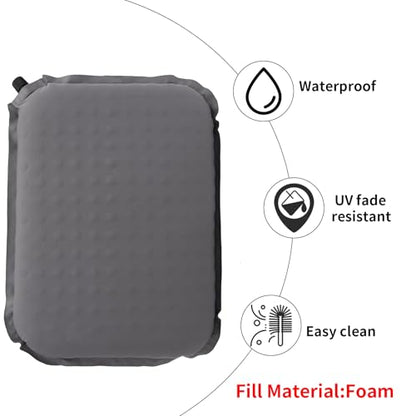 Portable Self-Inflating Seat Cushion, Memory Foam, Travel Airplane Seat Cushion, Suitable for Long Flights, Camping, Stadiums, Offices, Cars & Backpacking