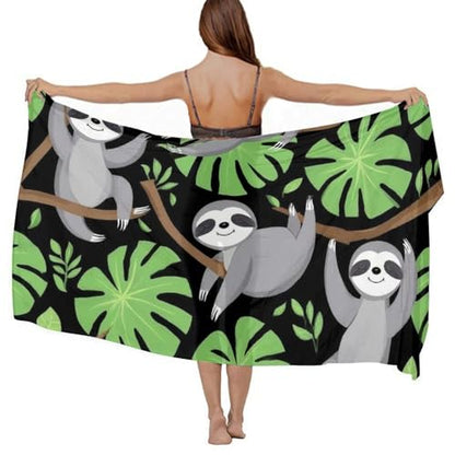 Fashion Travel Swimwear Bikini Wrap All Seasons Chiffon Scarf Beach Yarn Shawl - color: Color979