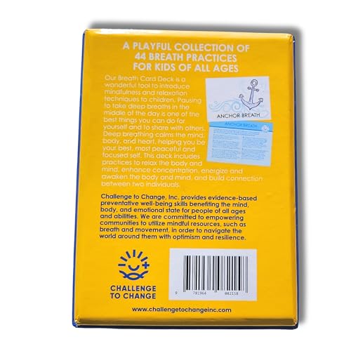 Interactive - Breath Card Deck for Kids - Guided Breathing Exercises to Support Focus, Calm, Energy & Emotional Regulation - 44 Illustrated Cards