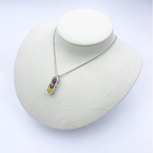 Natural Crystal Necklace Gift for New Beginnings, Crystals and Healing Stones Necklace for Anxiety Relief, Encourage Gift For Women, Mum, Natural Genuine Gemstone, Cheer Up - color: Gold, style: Energy Refresh