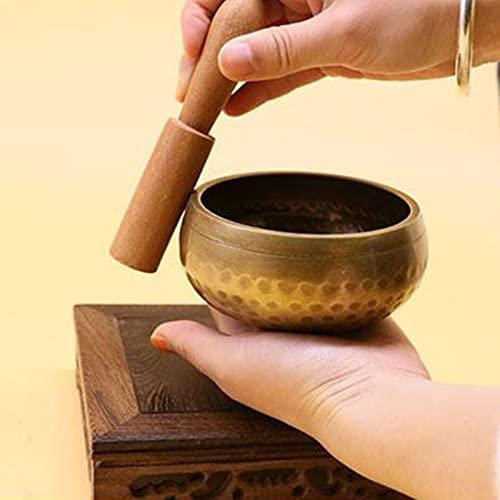 Tibetan Singing Bowl with Wood Stick Cushion Sound Bowl Handcraft Yoga Balancing
