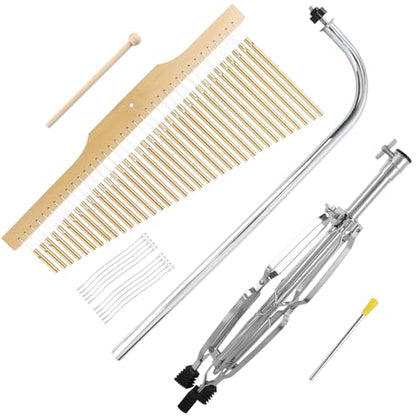 EASTROCK 36 Note Chimes Musical Instruments Percussion Instrument Single-row Chime Bar Chimes Percussion Height-Adjustable Stand Gold - color: 36note Gold