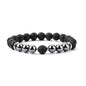 HZHRony Healing Crystal Stone Beads Bracelet Irregular Gemstone Beaded Bracelets For Women and Men Anxiety Relief Yoga Bracelet Jewelry Gifts 7 Inch - color: Black & Grey