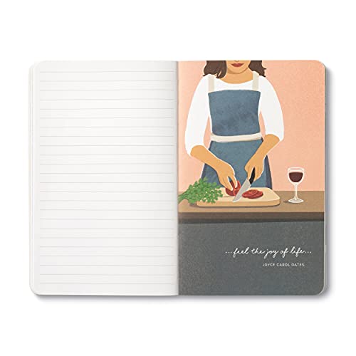 Compendium Softcover Journal - Life is to be enjoyed. – A Write Now Journal with 128 Lined Pages, 5″W x 8″H - color: Enjoy Pink