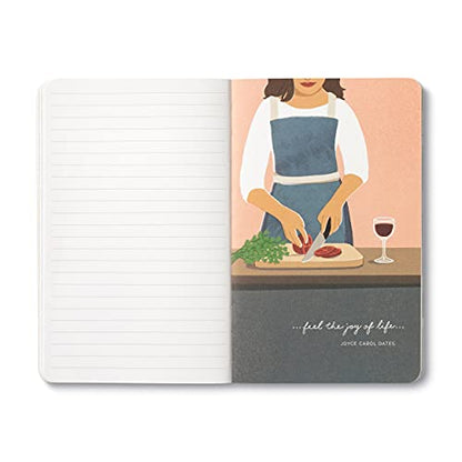 Compendium Softcover Journal - Life is to be enjoyed. – A Write Now Journal with 128 Lined Pages, 5″W x 8″H - color: Enjoy Pink