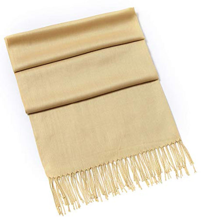 Cindy & Wendy Pashmina Shawls and Wraps Scarf for Women Soft Large Winter Shawl for Evening Dress Wedding Party - color: Golden Nugget