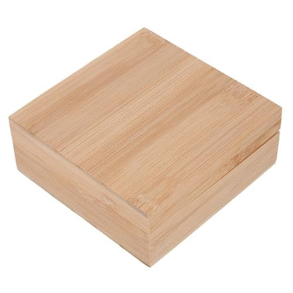 Holibanna 1pc Square Wooden Desktop Storage Box Lid Natural Organizer for Sundries Jewelry and Items and Portable Home Storage