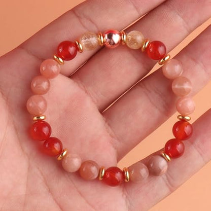 KSQS Healing Stone Bead Bracelet for Women, Natural Gemstones Balance Protection Bracelet, Spiritual Crystal Beads Bracelet Anxiety Relief with Meaning Card - style: Charisma