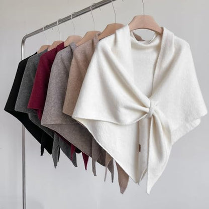 WaJuemy Pashmina Shawl Wraps for Women Cross Sweater Shawls and Wraps Cardigan Cape Front Poncho Knit Cashmere Sweater Shawl - color: 18 Skyblue/Grey Half