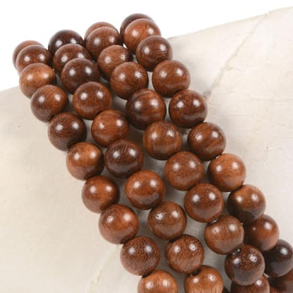 Justinstones Gem Semi Precious Gemstone 8mm Round Beads Stretch Bracelet 7 Inch Unisex - color: Burma Padauk