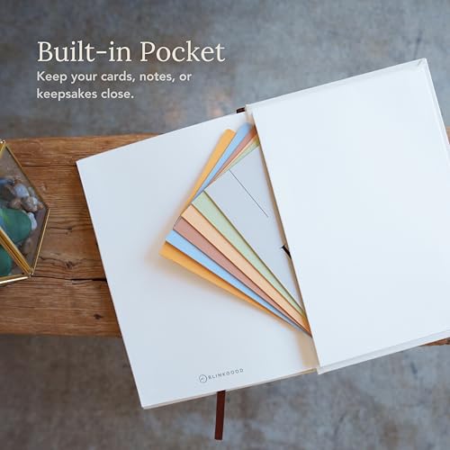 Mindfulness & Reflection Blank Journal | Premium Dot Grid Notebook with Pocket, Lay-Flat Binding, Ultra Smooth Linen Hardcover & Gold Foil Details | A Thoughtful Gift for Self-Growth & Intentional Living | The Blink Notebook by BlinkGood