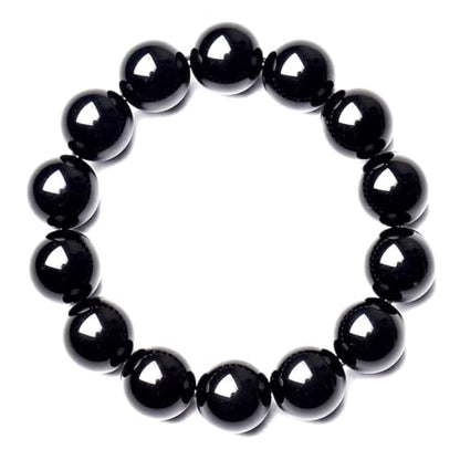 Single-pack of pure gemstone bracelets… - color: 12MM Black Tourmaline