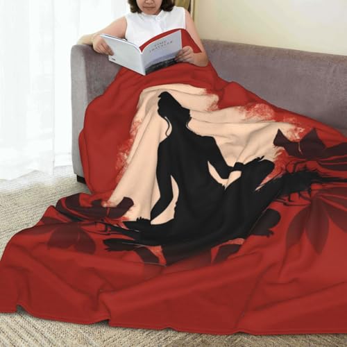 Healthy Living Yoga Blanket Anti Pilling Throw Woman Sitting in The Lotus Position Fleece Flannel Lightweight Cozy Bedspread Living Room Women Adults and Kids Bed Sofa 60"X50" - color: Healthy Living Yoga