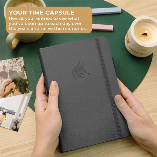 Clever Fox One Line A Day Journal – 5-Year Memory Notebook – Daily Time Capsule Diary for Women & Men –Five-Year Day-by-Day Planner (Silver Black) - color: Silver Black