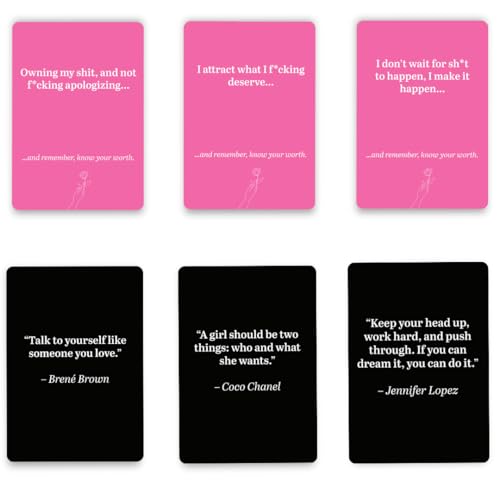 Viral Studios Know Your Worth – 75 Daily Affirmation Card Deck for Confidence, Self-Love & Empowerment – Motivational Cards with Quotes for Women, Teens & Adults – Sassy Self-Care Gift