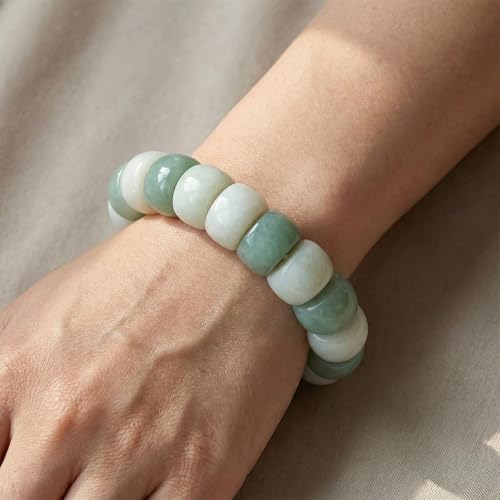 Roe Dolph Bodhi Bead Fidget Anxiety Bracelet for Women Men Chunky Stretch Beaded Mindful Jewelry Daily Reminder Gift for Mom Wife Friend - color: B1:green