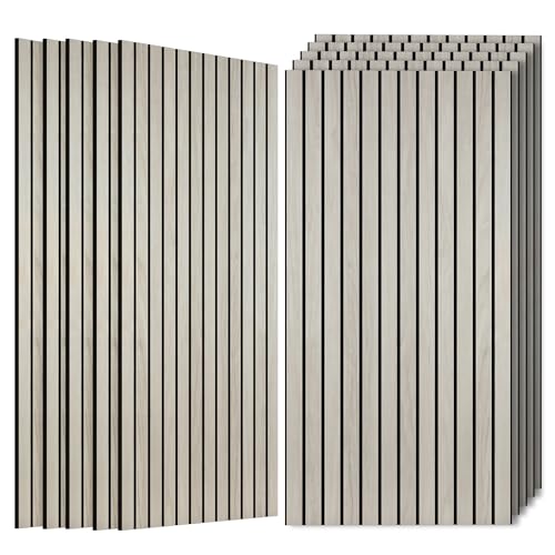 10 Pack Large Acoustic Panels 47.2”x23.6”, Decorative Acoustic Wall Panel, Sound Proof Panel with Simulated Wood Grain Finish, for Office,Home Theater,Studio,Living Room, Natural Oak - color: Natural Oak, size: 10 PACK