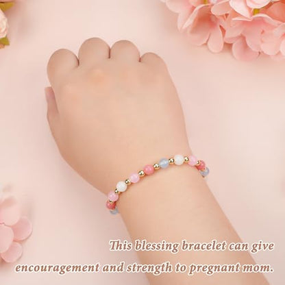 SmileBelle Protection Bracelets for Women, Pregnancy Gifts for Expecting Mom Sunflower Gifts for Women Black Tourmaline Bracelets as Healing Bracelet Sunflower Bracelet as Mother Day Gift - style: Pregnancy Protection