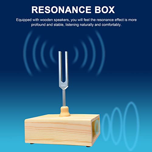 528 Hz Tuning Fork with Resonance Box, Aluminum Alloy, Wooden Speaker, Ideal for Sound Healing, SPA Aromatherapy, Tuning Fork Resonance Teaching, Hearing Tests, Meditation etc. - size: MI 528 hz (wood)