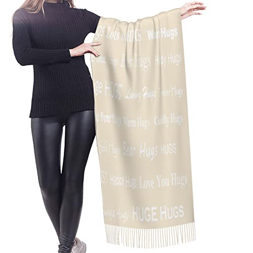 Hugs Shawl Gift For Friends And Family With Inspirational Messages Pashmina Positive Energy,Compassion,Serenity Wraps - color: Sxk00
