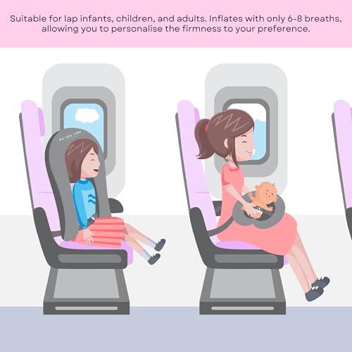 Kooshy Kids Premium Kooshy Kloud - Hand-Pumped Travel Pillow Nest - Inflatable Travel Pillow - Infant Kids Travel Cuddle Bed - Adult Back Support - Sleep on Planes - Approved All Airlines
