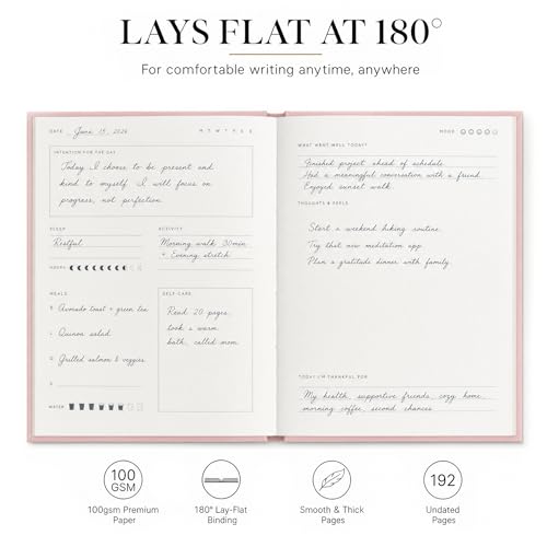 &And Per Se Wellness Journal, Self Care & Daily Journal for Women, Mental Health Planner with Habit Tracker, Diet & Goals, Undated, Gift-Ready (Blush) - color: E-Blush