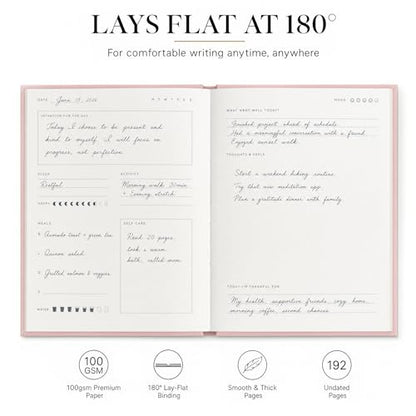 &And Per Se Wellness Journal, Self Care & Daily Journal for Women, Mental Health Planner with Habit Tracker, Diet & Goals, Undated, Gift-Ready (Blush) - color: E-Blush