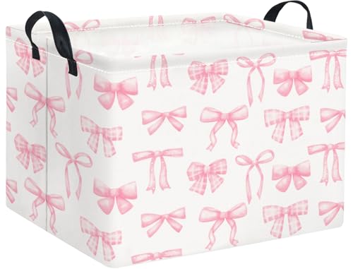 Rectangular Kids Basket Baby Girl Basket Fabric Storage Bin Organizer Box Room Decor(Beautiful Bowknot) - color: Beautiful Bowknot