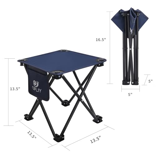 Opliy Camping Stool, Folding Small Chair Portable Camp Stool for Camping Fishing Hiking Gardening and Beach, Camping Seat with Carry Bag (Blue) - color: Blue
