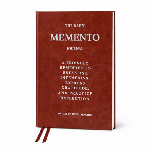 The Daily Memento Journal - 90 Day Guided Gratitude & Reflection Journal for Self Care, Mindfulness, Habit Tracking, and Personal Growth for Men & Women - THE SERENDIPITY WAY (Brown) - color: Oxblood Brown