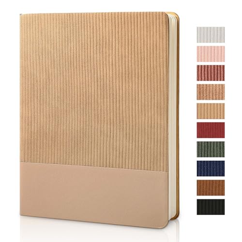 Lined Journal Notebook for Work College Ruled Note Book 5.79"x8.27"A5 PU Leather Daily Journaling 216 Pages for Women Men Writing Home School Supplies Business (Khaki) - color: 01-Khaki-1pack, style: B5 Lined 160pages