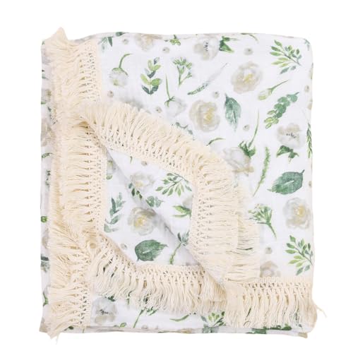vctops Muslin 100% Cotton Throw Blanket for Couch Breathable Gauze Bed Blankets with Tassels Soft Cozy Lightweight Floral Print Throws for Sofa, Bed, Travel (Floral A,50"x70") - color: Floral D, size: Large Throw(50"x70")