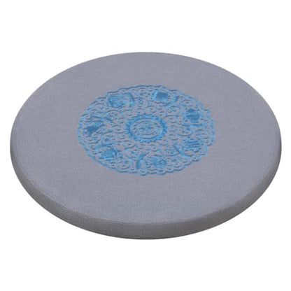 Round Meditation Cushion Mat Set with Washable Premium Cotton Linen Cover, Larger Thick Yoga Mat Bolster Floor Pillows Seating for Adults Upgraded Meditation Accesso grey-70 * 4cm - color: Gray