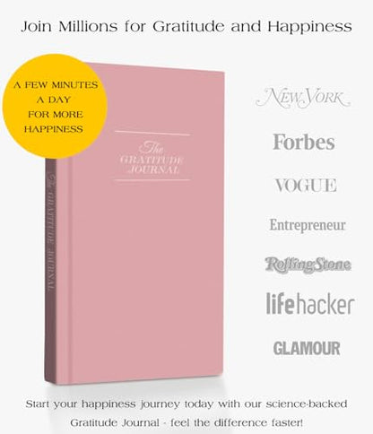 The Original Gratitude Journal with Inspiring Prompts & Quotes for Mindfulness, Reflection & Personal Growth - Daily Wellness Journal for Men & Women - Luxurious Linen Pink Cover - color: Pink