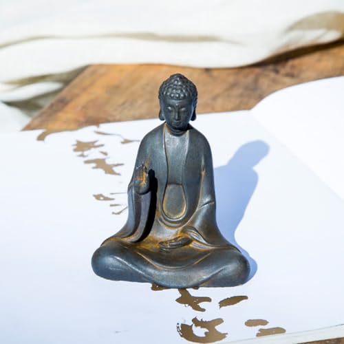 Faceless Buddha Statue - Solid Cast Iron Buddha Figurine, Indoor/Outdoor Zen Decor for Meditation & Spiritual Room - style: Fearless