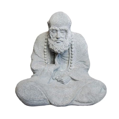 1pc Chinese Style Sitting Buddha Statue Sandstone Figurine for Home Decor Office Zen Garden and Meditation Spaces