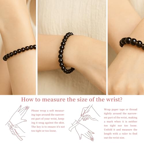 Natural Gemstone Beaded Bracelet for Women, Dainty Round Crystal Stretch Bracelets, Spiritual Healing & Calming Stone Jewelry Gift