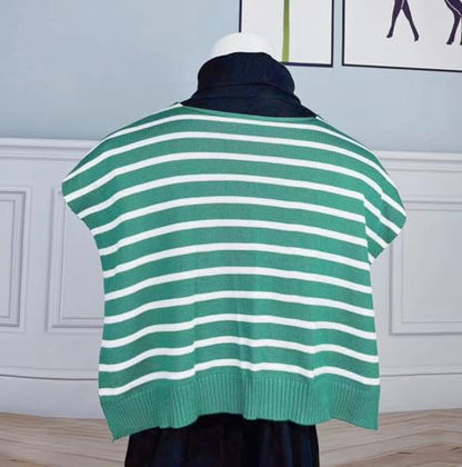 WaJuemy Sweater Shawl Wraps for Women Sweater Knitted Knotted Shawls Travel Casual Scarf Cape Shoulder Tops Fashion Wrap - color: Green/White