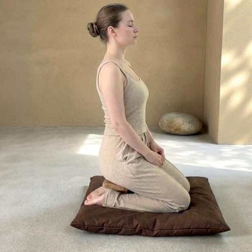 Seiza stool，Kneeling stool for meditation，Single Pedestal Meditation Stool for Ankle Space, Solid Ash Wood Ergonomic Seiza Chair for Yoga & Zen, Posture Support Seat, No Assembly Meditation Bench
