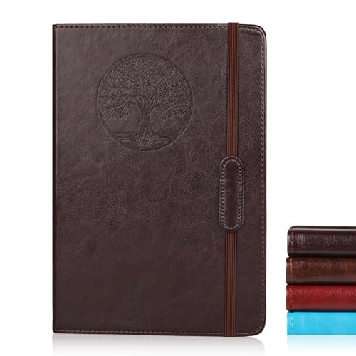 Journal for Women Men, Lined Journaling Notebooks A5 5.7X 8.3 in, Hardcover Leather Journal Diary 160 Pages, Journals for Writing, Travel, Business, Home & School (Black) - color: Black