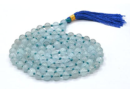 Amazing Gemstone Aquamarine Mala - Knotted - color: Aquamarine, style: Knotted