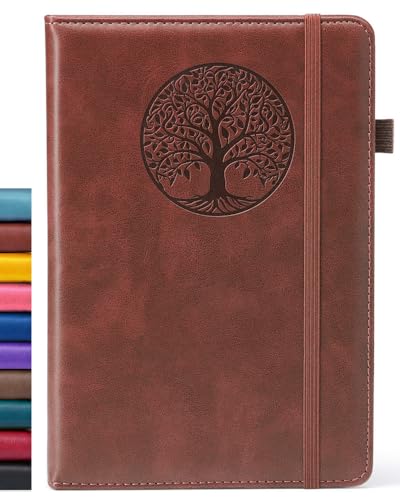 Lined Journal Notebook for Women & Men, Hardcover Leather Journals for Writing, Diary, Journaling, Bible, Work & Travel, A5 (Brown) - color: Brown
