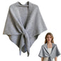 Pashmina Shawl Wraps Women Knitted Shawls and Wraps Cardigan Cape Wool Cashmere Shoulder Top Sweater Shawl Scarf forDailyWear - color: Light Grey